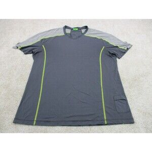 Lululemon Shirt Men Extra Large Gray Yellow Metal Vent Tech Short Sleeve Gym *